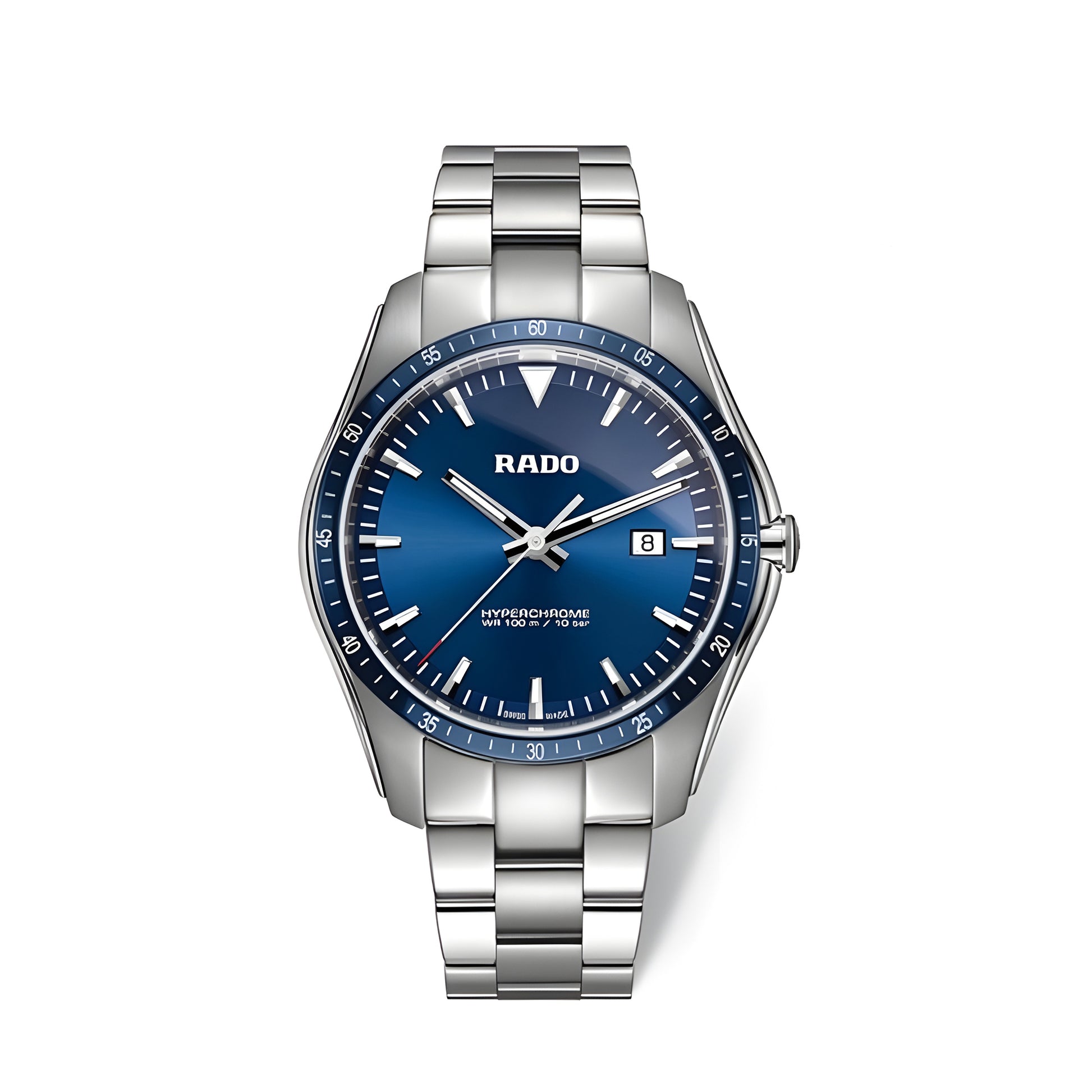Rado Men's HyperChrome Automatic Sport Watch with Stainless Steel Strap, Silver, 20 (Model: R32502203)