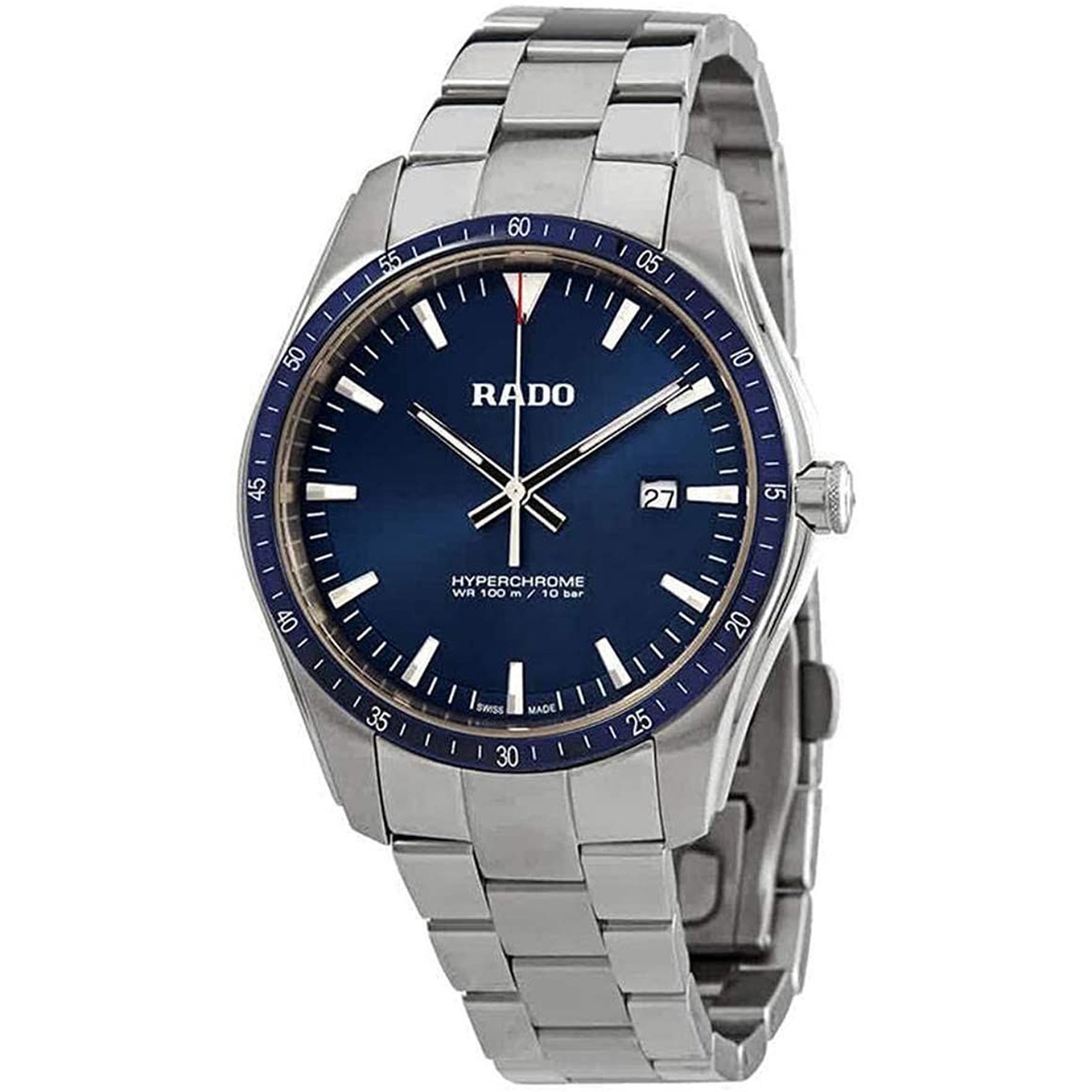 Rado Men's HyperChrome Automatic Sport Watch with Stainless Steel Strap, Silver, 20 (Model: R32502203)
