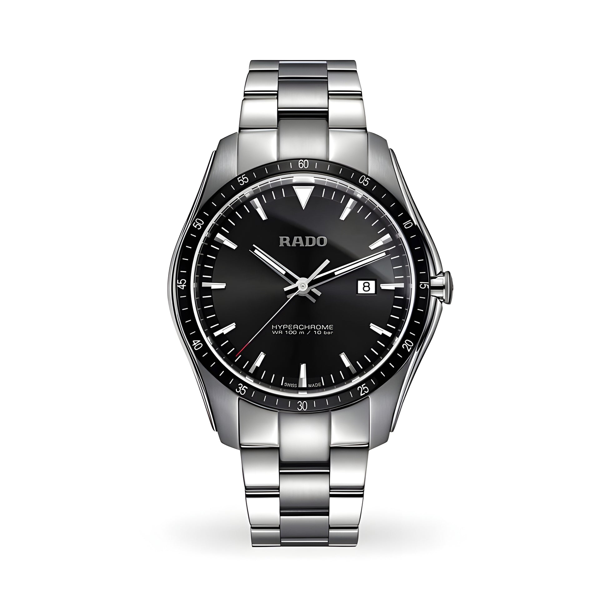 Rado Men's HyperChrome Automatic Sport Watch with Stainless Steel Strap, Silver, 20 (Model: R32502203)