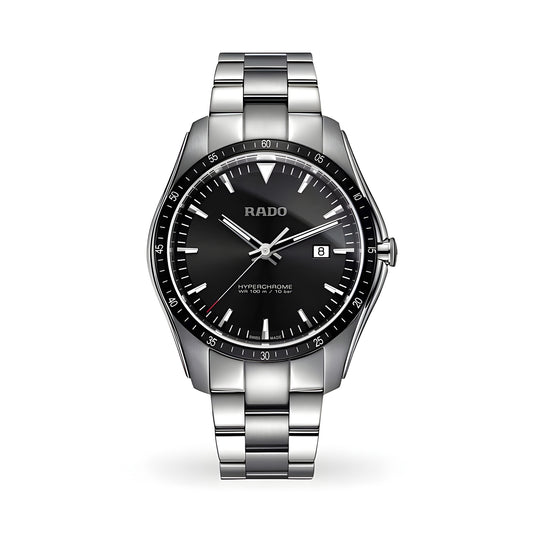 Rado Men's HyperChrome Automatic Sport Watch with Stainless Steel Strap, Silver, 20 (Model: R32502203)