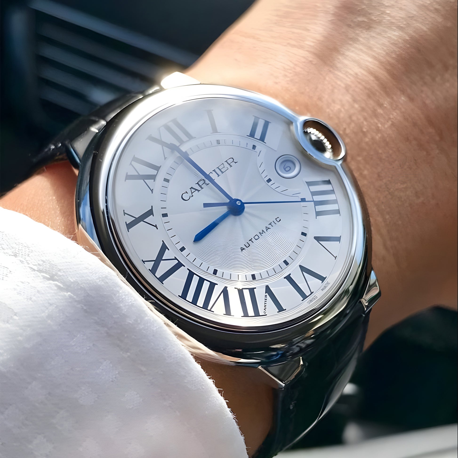 Cartier Ballon Bleu 42mm Automatic Wristwatch in Stainless Steel 2017 B&P