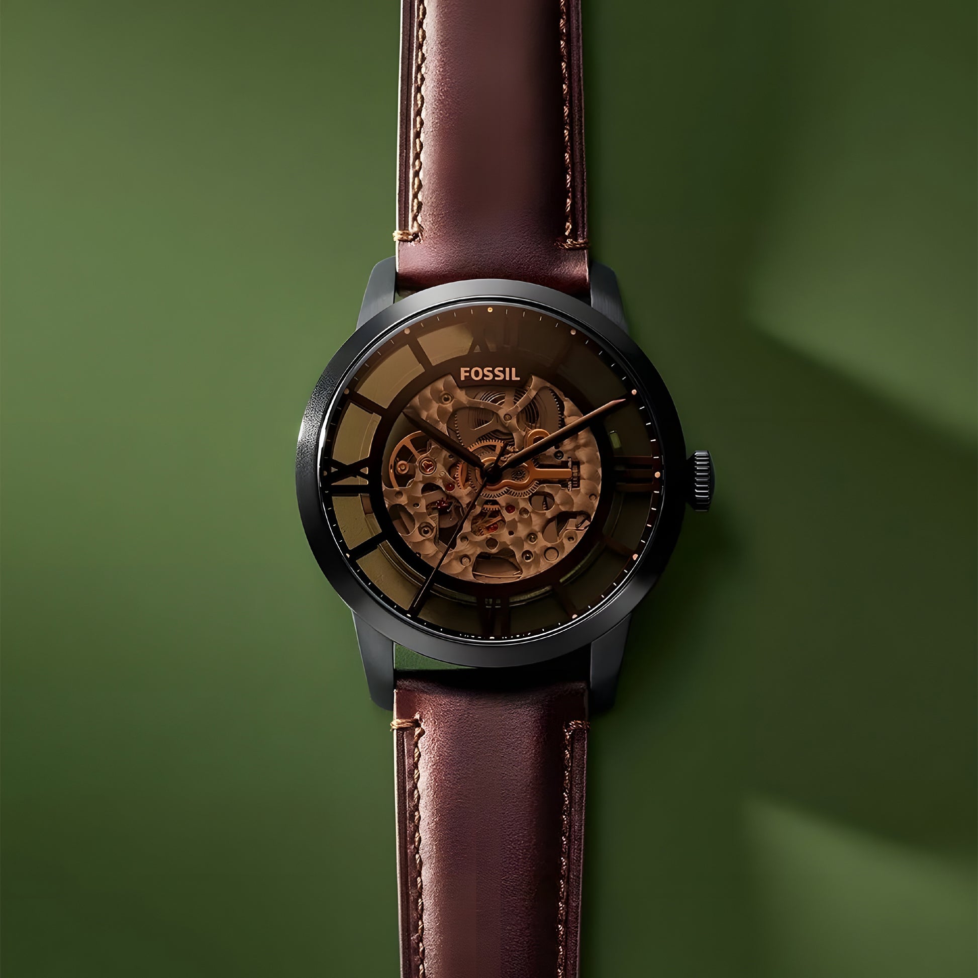 Townsman Automatic Dark Brown Leather Watch