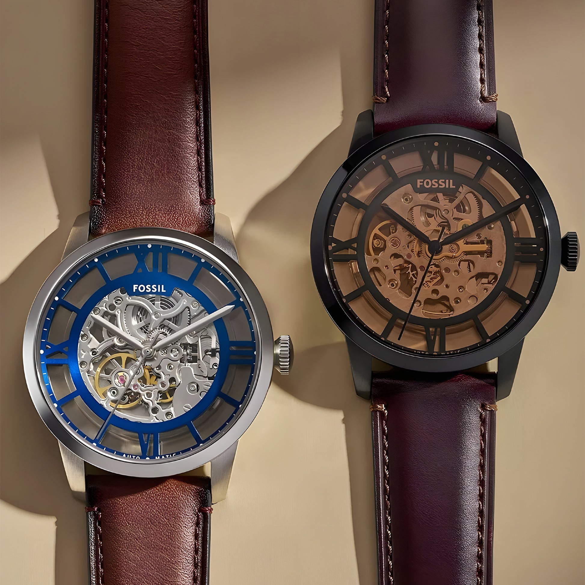 Townsman Automatic Dark Brown Leather Watch