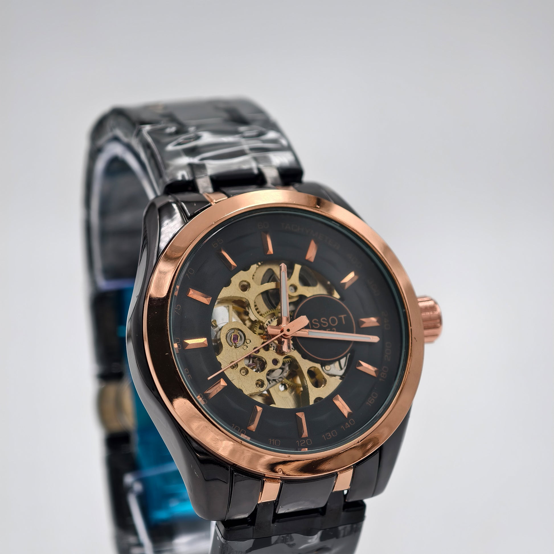 Round Black Tissot Automatic Watch