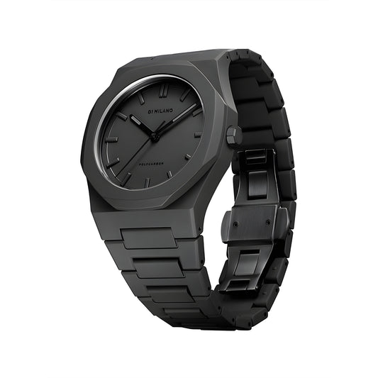 Aura Men's Watch with Arabic Numerals Matte Black Minimalist Analog Watch | Trending Wristwatch, Black
