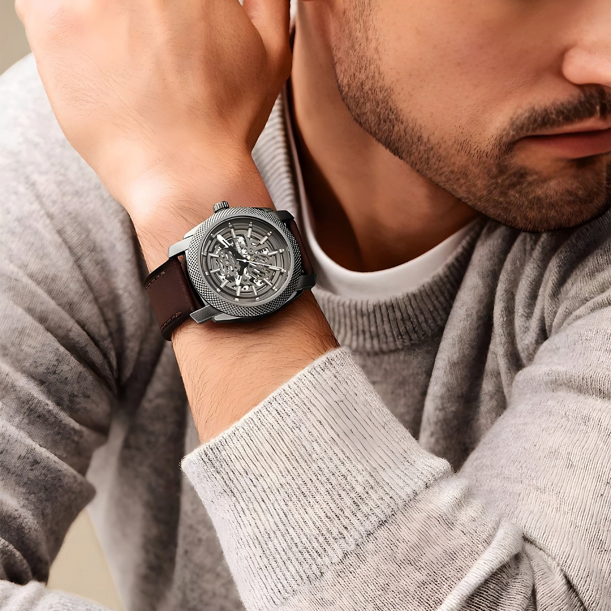 FOSSIL Bannon Brown Automatic Analog Watch - For Men ME3254