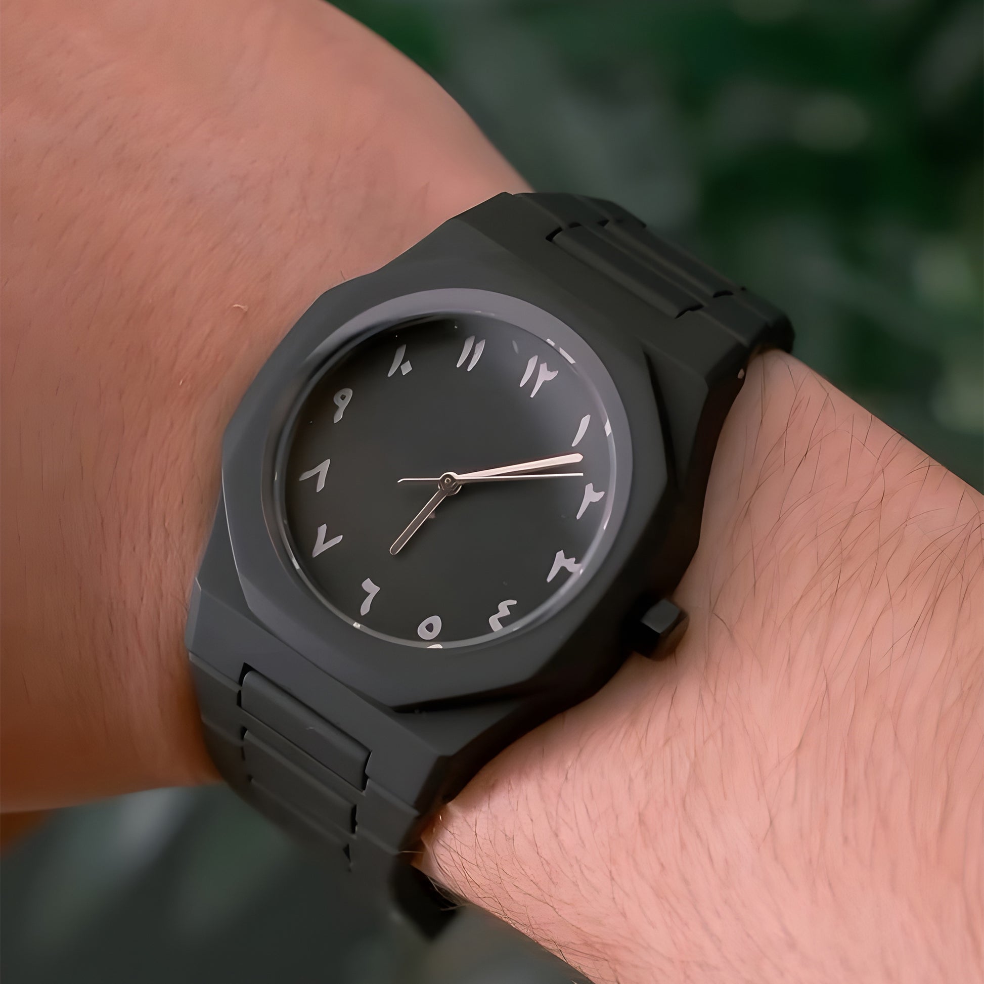 Aura Men's Watch with Arabic Numerals Matte Black Minimalist Analog Watch | Trending Wristwatch, Black