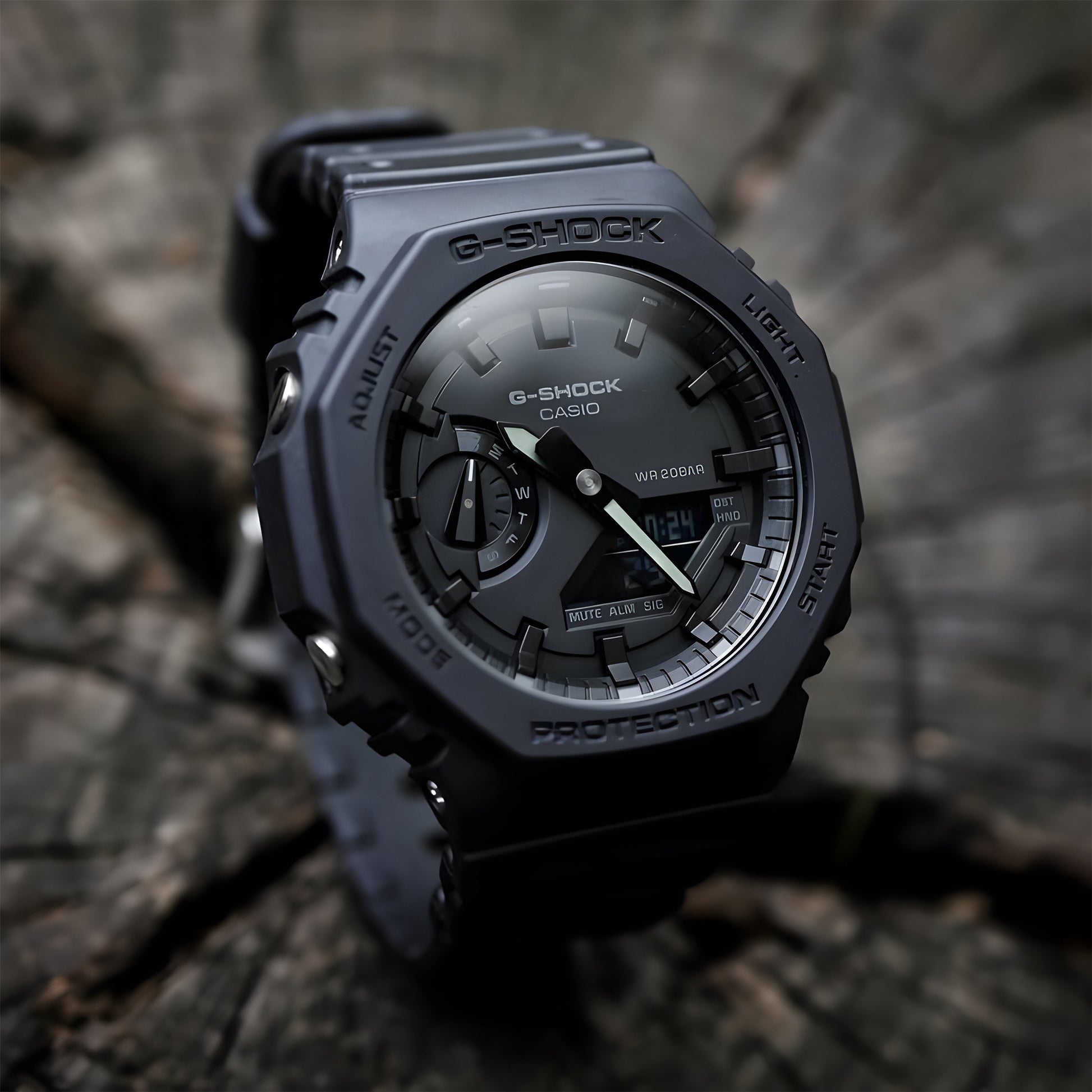 Casio Analog-Digital Black Dial Men's Watch-GA-2100-1ADR (G986)