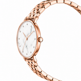 Elegant Rose Gold-Tone Watch with Marble-Inspired Dial