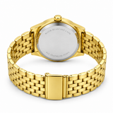 Luxury Gold-Tone Watch with Deep Blue Dial