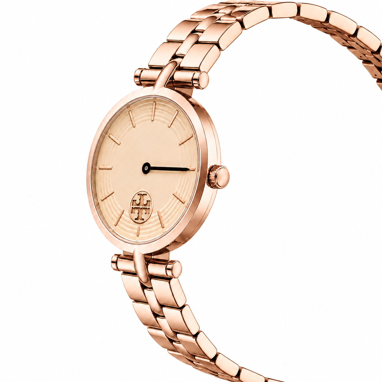 Elegant Rose Gold-Tone Analog Watch with Textured Dial