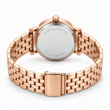 Elegant Rose Gold-Tone Analog Watch with Textured Dial