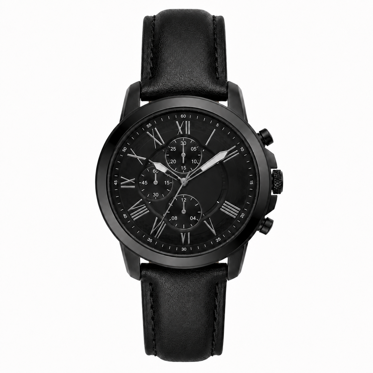 Grant Chronograph Black Leather