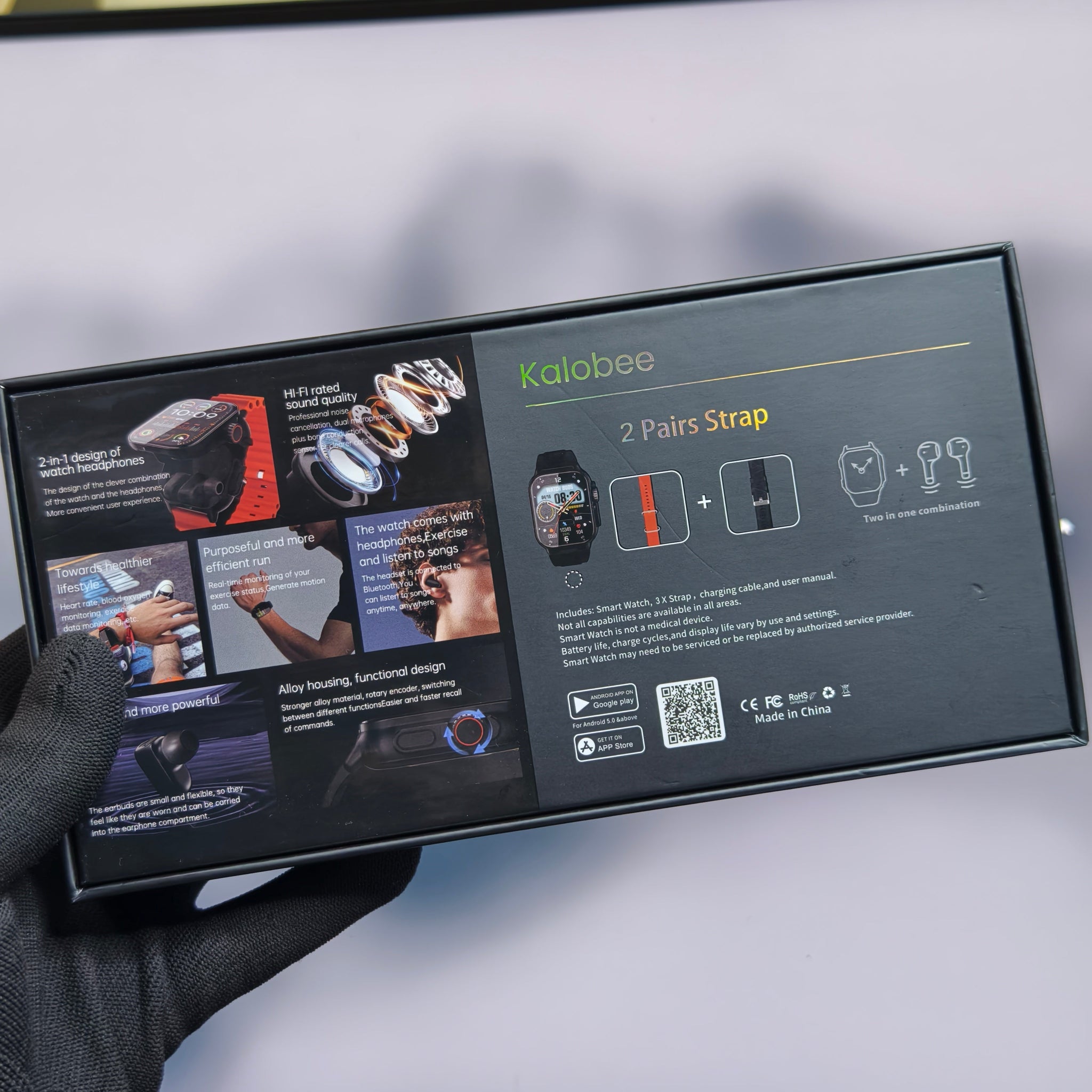 Kalobee GT8 Smartwatch with Built In Buds