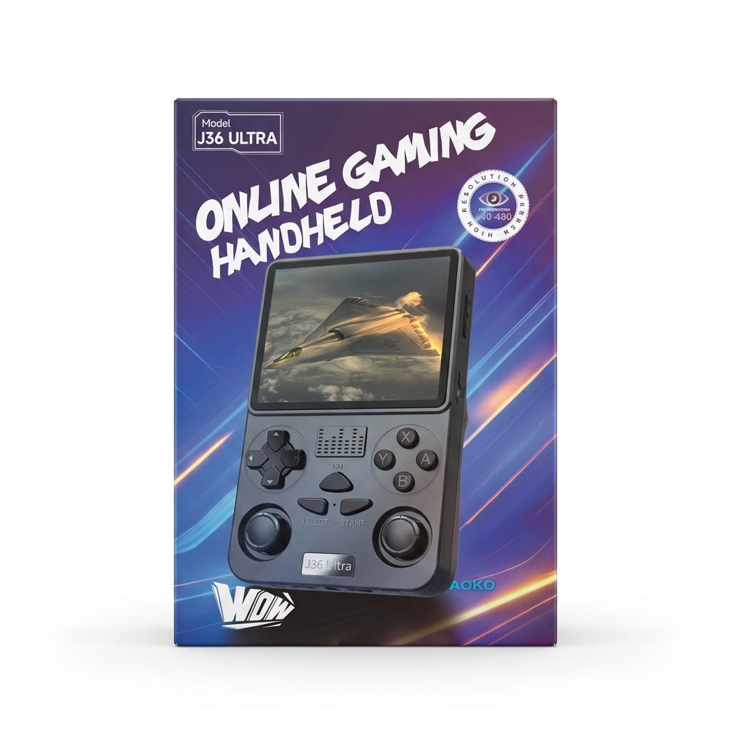 J36 Ultra All-in-One Handheld Gaming Console | 20,000+ Games Built-In | WiFi & YouTube Streaming | Portable Pocket Game Player