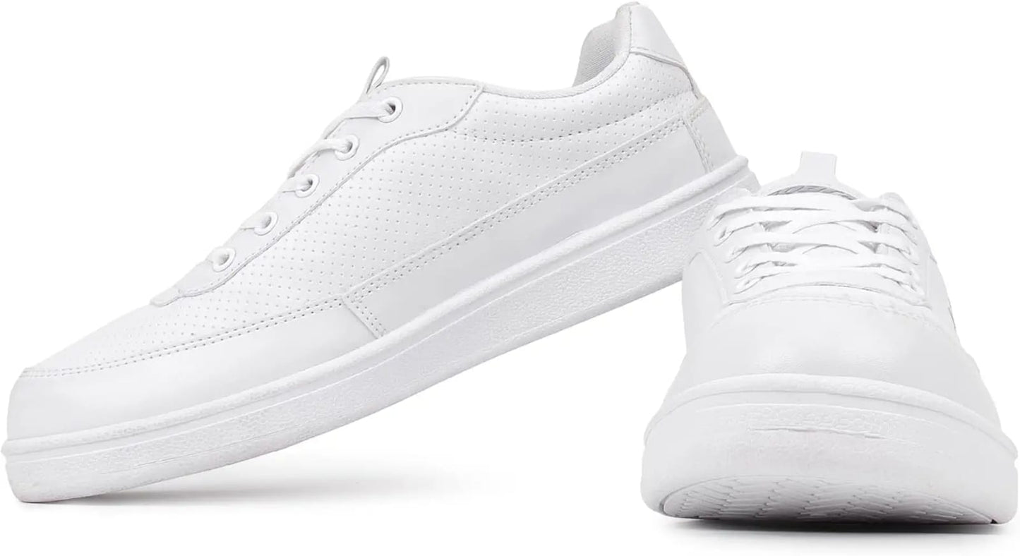 Premium White Casual Sneakers for Men & Women | Lightweight Lace-Up Shoes