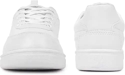 Premium White Casual Sneakers for Men & Women | Lightweight Lace-Up Shoes