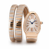 Luxury Serpentine Spiral Luxury Watch with Diamond Bezel