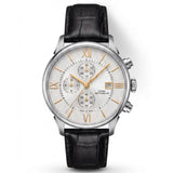 Sophisticated Stainless Steel Chronograph with Classic Leather Strap