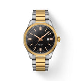 Luxury Two-Tone Solar-Powered Stainless Steel Watch with Black Dial