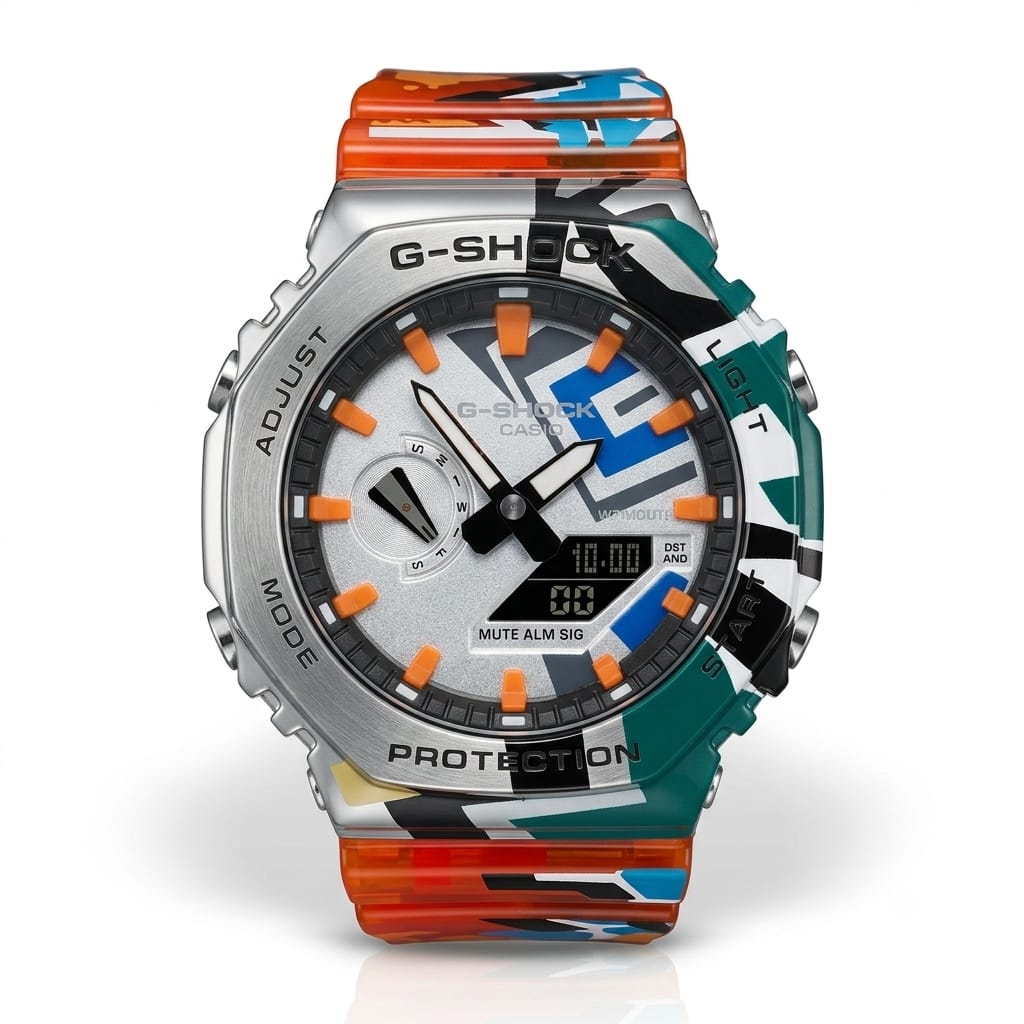 Premium Analog-Digital Sports Watch with Camouflage Resin Strap | Rugged Men's Outdoor Wrist Watch