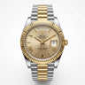 Premium Two-Tone Day & Date Analog Watch with Stainless Steel Bracelet | Luxury Men's Wrist Watch