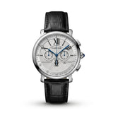 Premium Black Leather Chronograph Analog Watch with White Dial & Date Display | Luxury Men's Wrist Watch