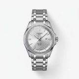 Premium Silver Stainless Steel Solar Powered Analog Watch with Date Display | Classic Men's Wrist Watch