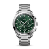 Premium Green Dial Chronograph Analog Watch with Stainless Steel Strap & Date Display | Luxury Men's Wrist Watch