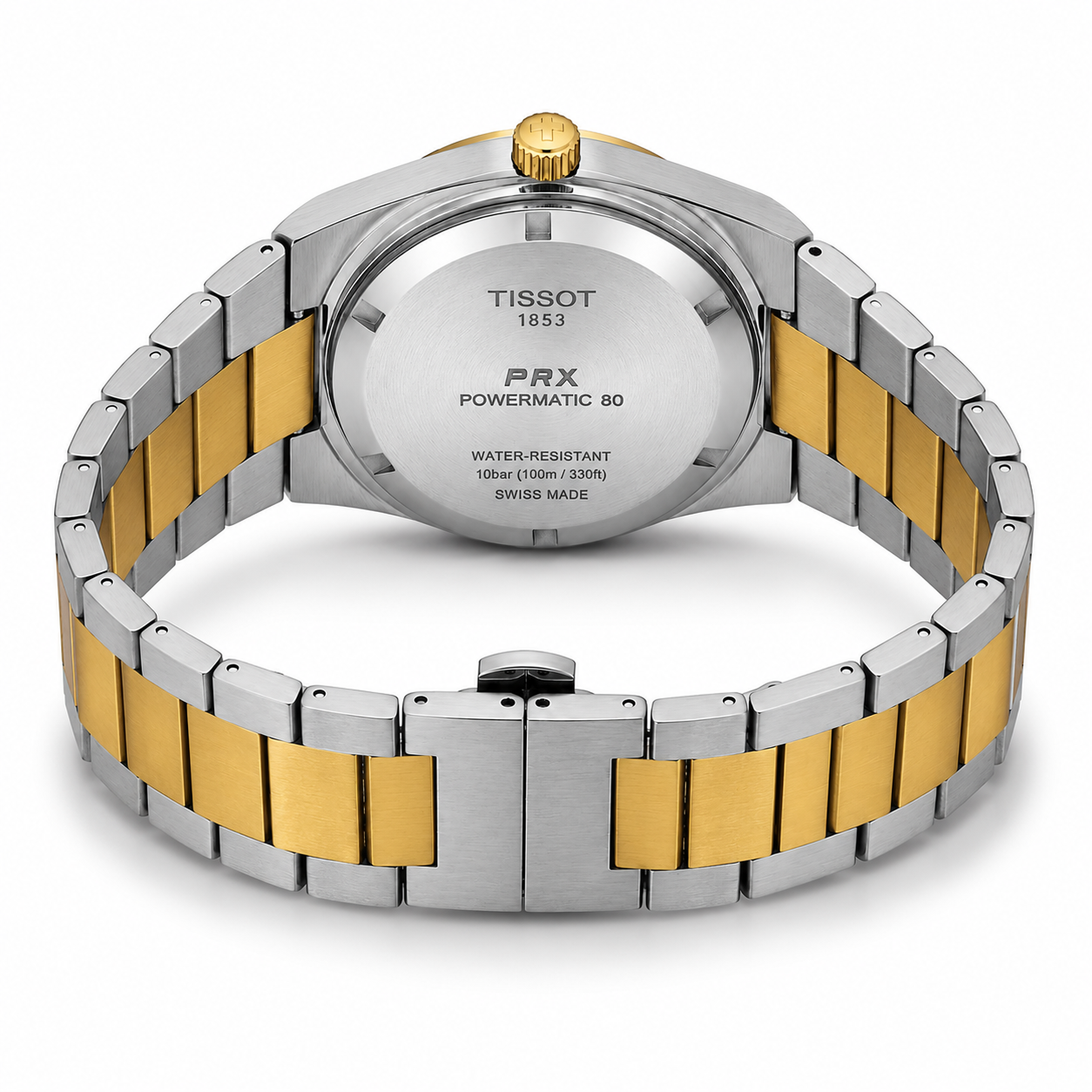 Two-Tone Luxury Solar Watch with Emerald Green Sunray Dial