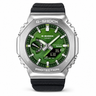 Premium Analog Watch – Silver Case with Emerald Green Dial