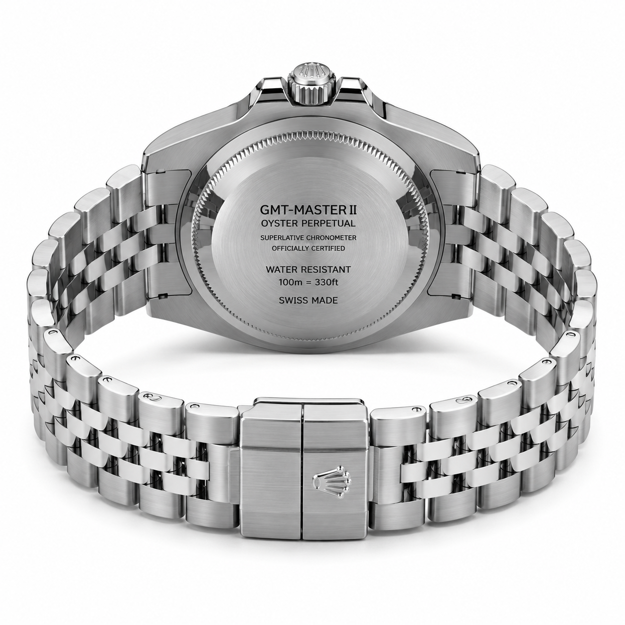 Premium Stainless Steel Dual-Time Watch with Brown Dial and Bi-Color Bezel