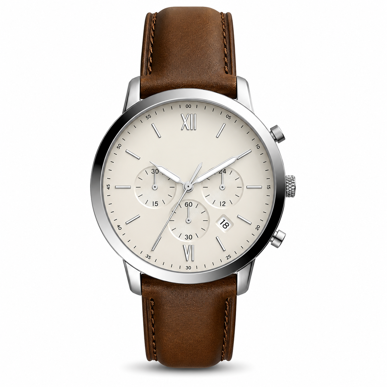 Men's Neutra Quartz Stainless Steel and Leather Chronograph Watch