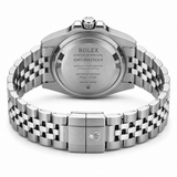 Premium Stainless Steel Dual-Time Watch with Black Dial and Blue-and-Black Bezel