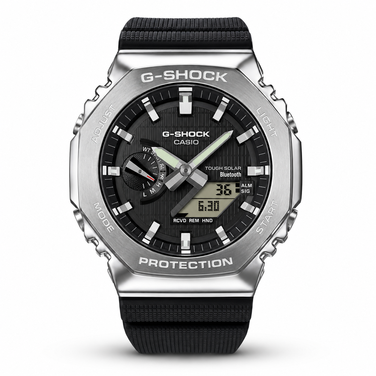 Premium Analog Watch – Silver Case with Black Dial