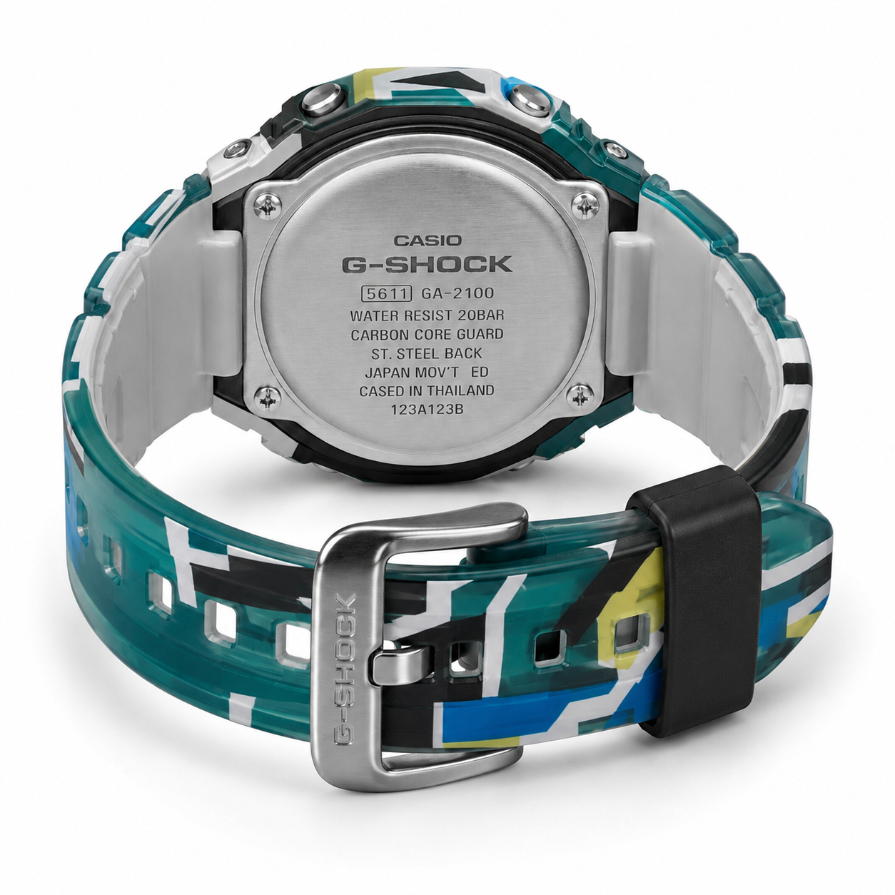Premium Analog-Digital Sports Watch with Blue Camouflage Resin Strap | Rugged Men's Outdoor Wrist Watch