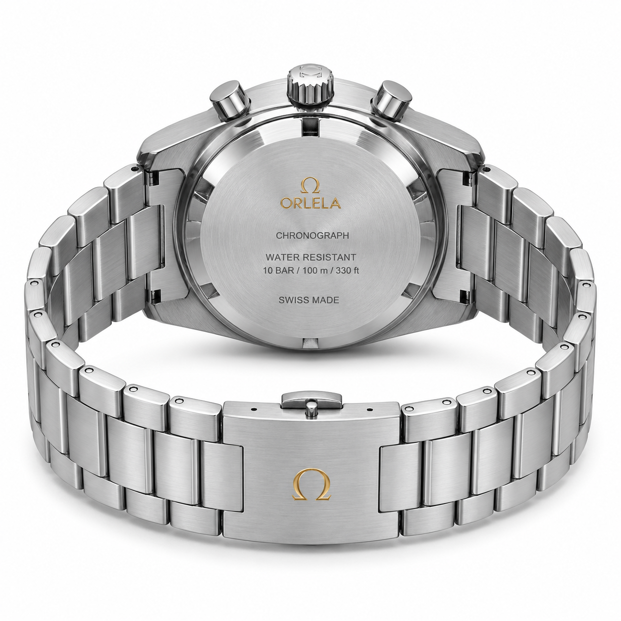 Premium Silver Chronograph Analog Watch with Stainless Steel Strap & Date Display | Luxury Men's Wrist Watch