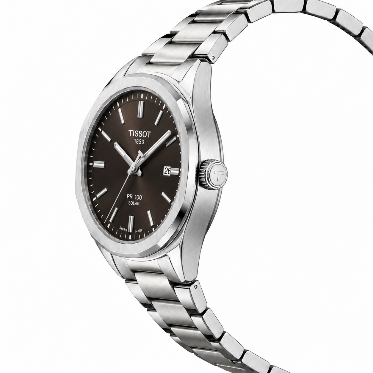 Premium Stainless Steel Solar Powered Analog Watch with Date Display | Classic Men's Wrist Watch