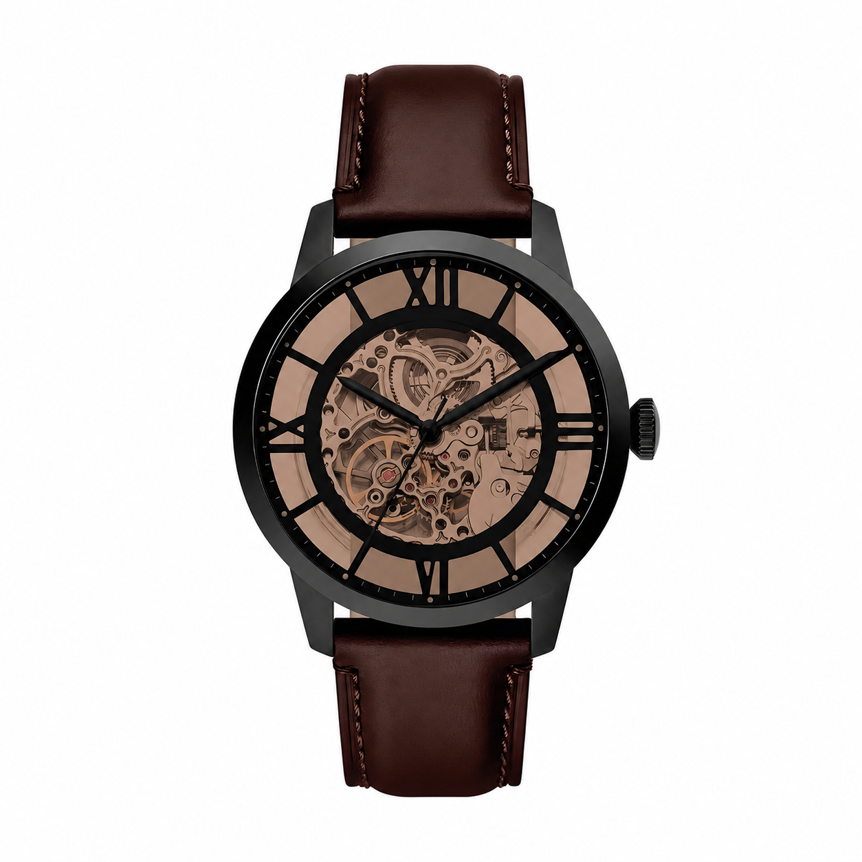 Townsman Automatic Dark Brown Leather Watch