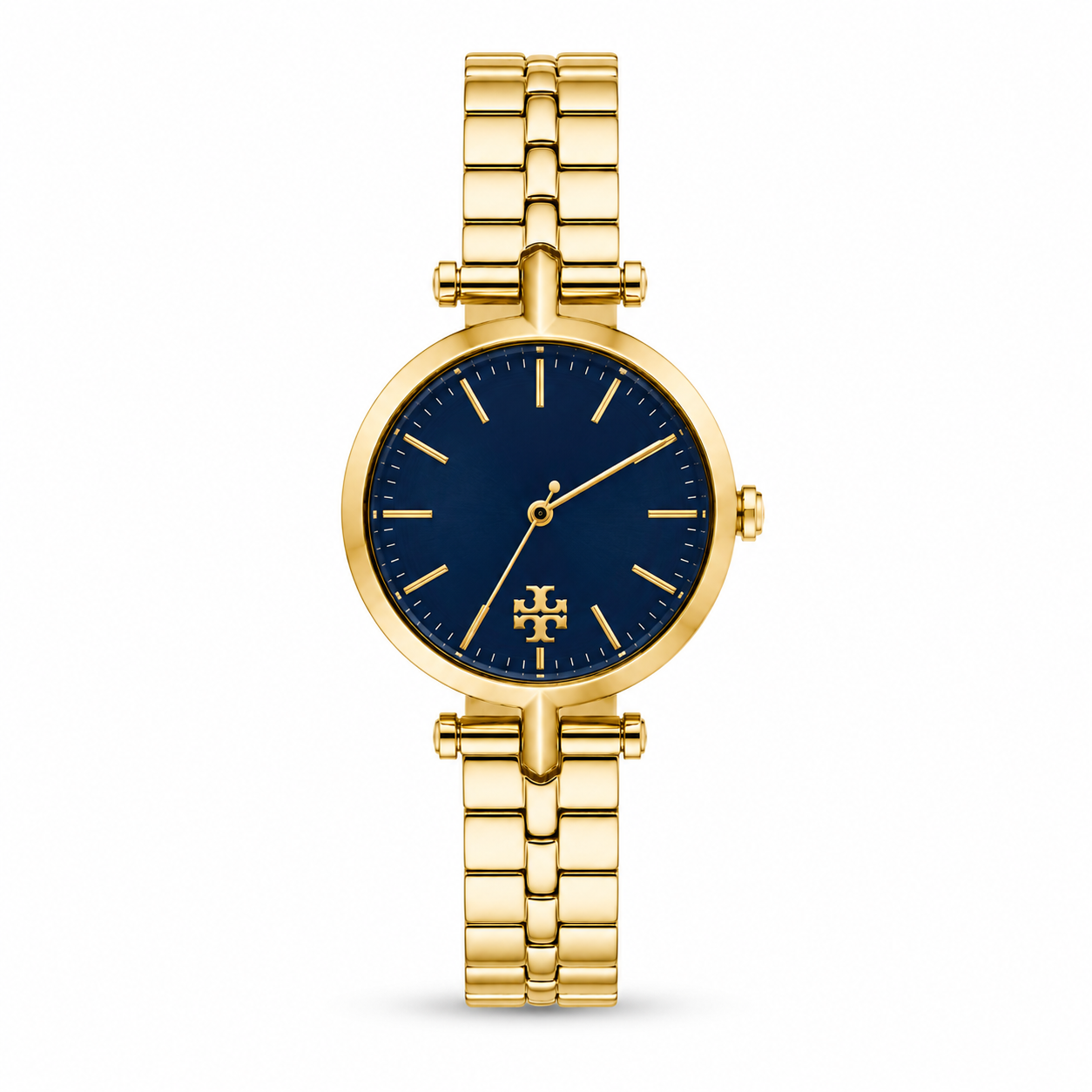 Luxury Gold-Tone Watch with Deep Blue Dial