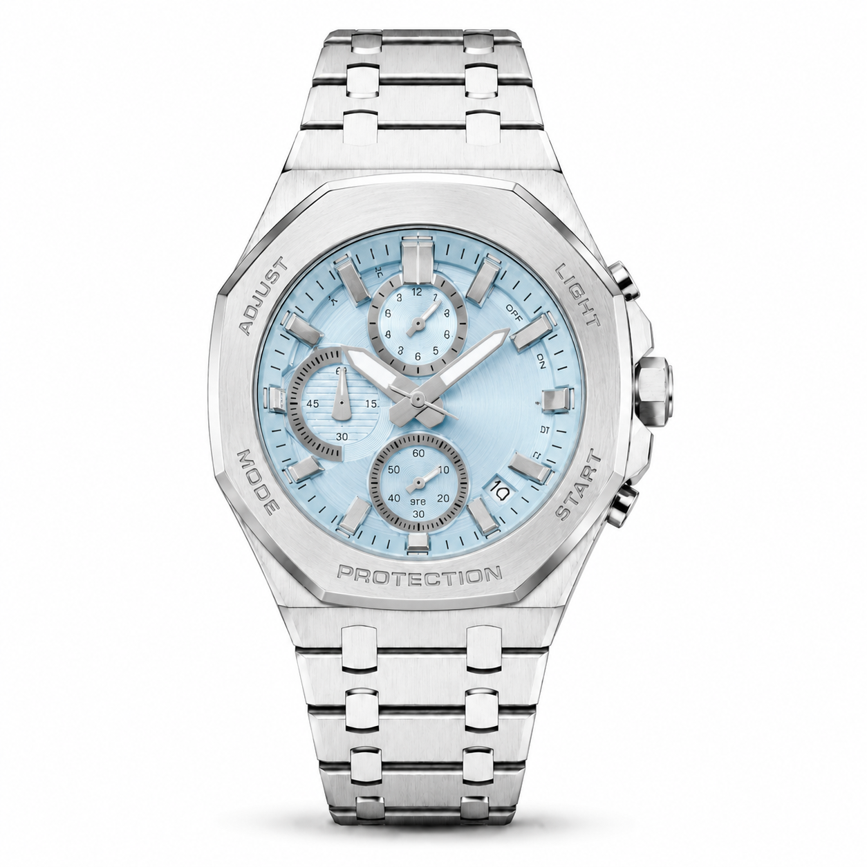 Elite Chronograph Watch with Integrated Steel Strap