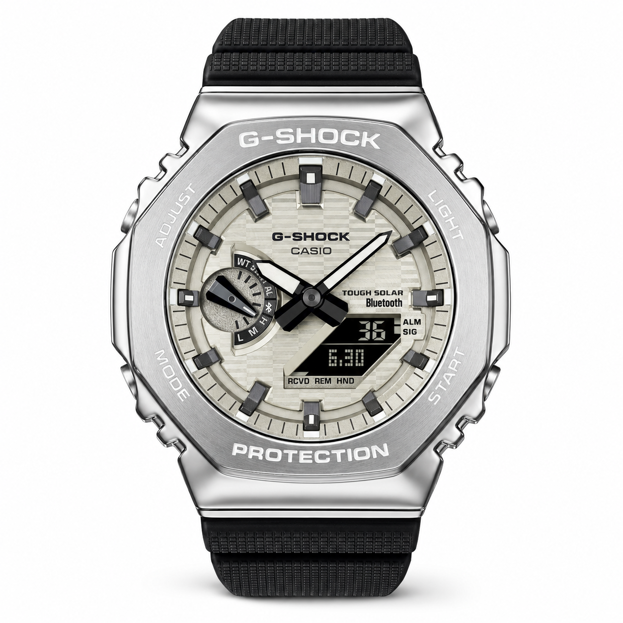 Premium Analog Watch – Silver Case with Ivory Dial