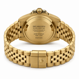 Luxury All-Gold Dual-Time Watch with Brown Dial and Two-Tone Bezel