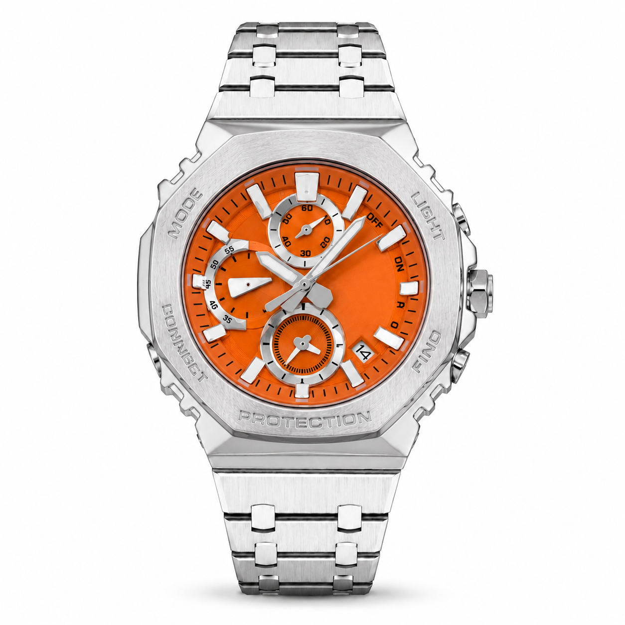 Elite Chronograph Watch with Integrated Steel Strap