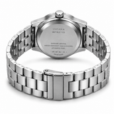 Classic Stainless Steel Men's Watch with Deep Blue Dial