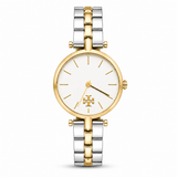 Elegant Two-Tone Analog Watch with White Dial