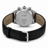 Premium Black Leather Chronograph Analog Watch with White Dial & Date Display | Luxury Men's Wrist Watch