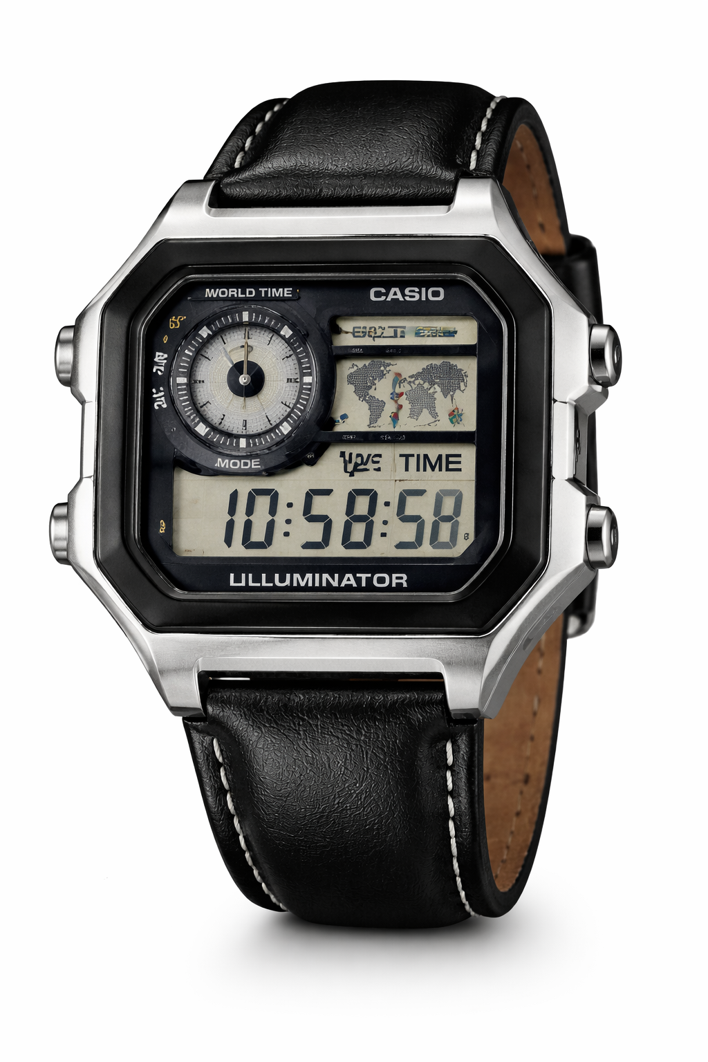 Illuminator World Time Digital Watch