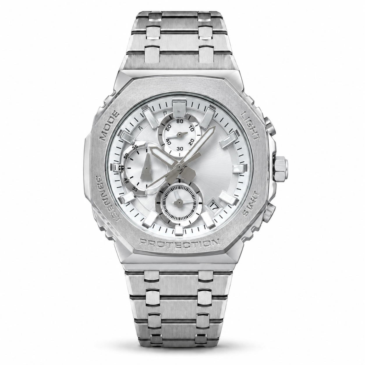 Elite Chronograph Watch with Integrated Steel Strap