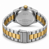 Luxury Two-Tone Solar-Powered Stainless Steel Watch with Black Dial